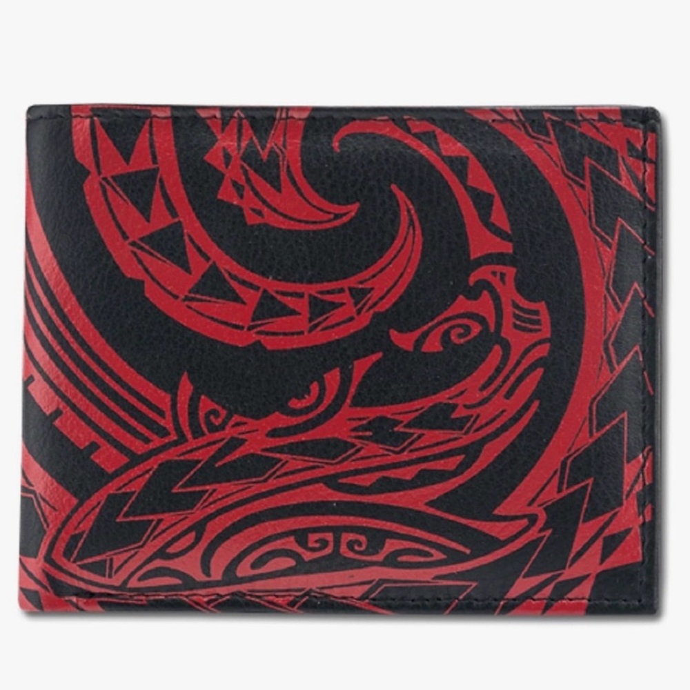 NIB NA KOA Polynesian Tattoo Bifold Wallet for Men Genuine Leather